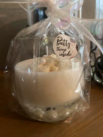 Kaars met parels en gelwax handgemaakt! beschikbaar voor biedingen