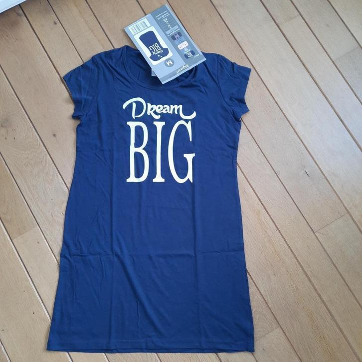 Bigshirt nachtpon t- shirt blauw wit maat M - nieuw -, Kleding | Dames, Pyjama's, Nieuw, Maat 38/40 (M), Ophalen of Verzenden