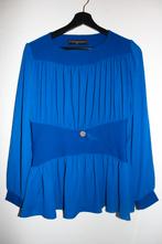 ZGAN Royal temptation shiffon blouse top - blauw S/36, Blauw, Ophalen of Verzenden, Zo goed als nieuw, Lange mouw