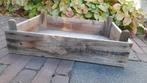 Vintage houten veilingkistje, Tuin en Terras, Bloembakken en Plantenbakken, Minder dan 30 cm, Rond, Ophalen of Verzenden, Zo goed als nieuw