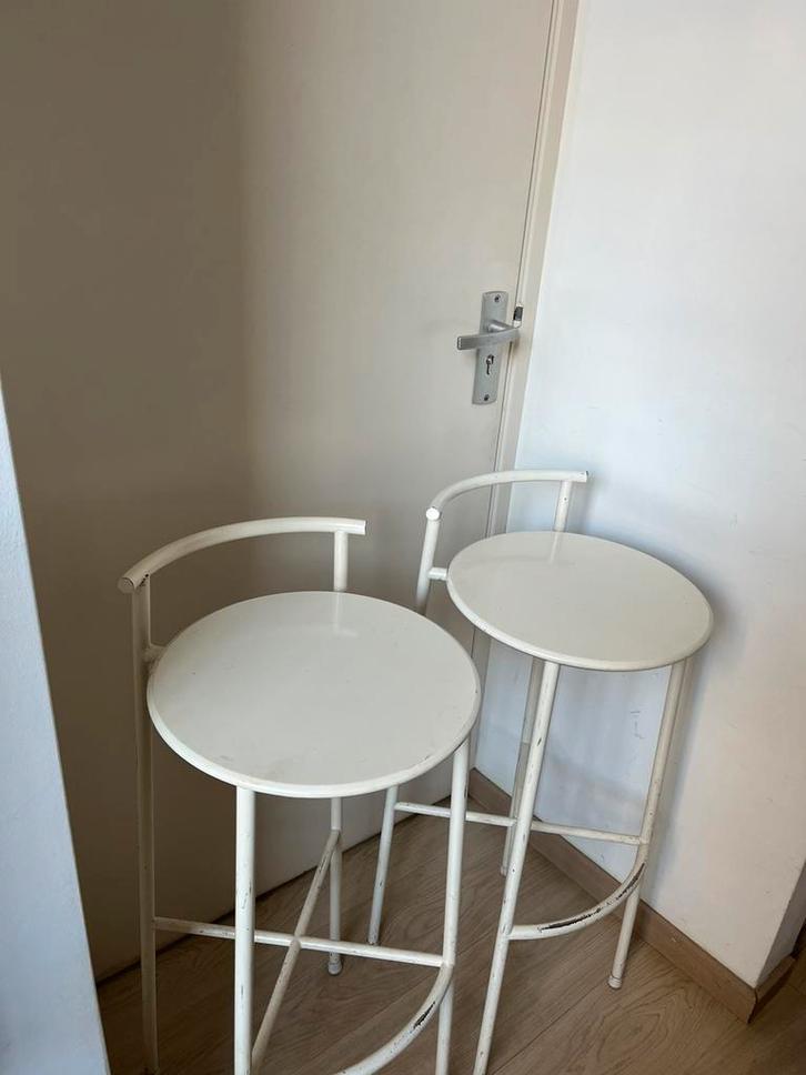 4 metalen barkrukken, Huis en Inrichting, Barkrukken, Gebruikt, 90 cm of meer, Metaal, 4 krukken, Ophalen