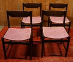4 wengé pastoe design eetkamerstoelen – mid-century jaren 60, Ophalen, Gebruikt, Bruin, Mid-century - 60 en 70 jaren - Design - Vintage - Antiek