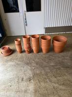 Partij Diverse terracotta bloempotten, Tuin en Terras, Bloempotten, Ophalen, Gebruikt, Rond, Binnen