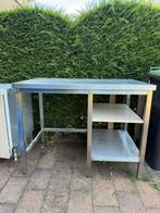 Rvs keuken element met koelkast, Huis en Inrichting, Keuken | Keukenelementen, Ophalen, Gebruikt, 100 tot 150 cm, 100 tot 150 cm