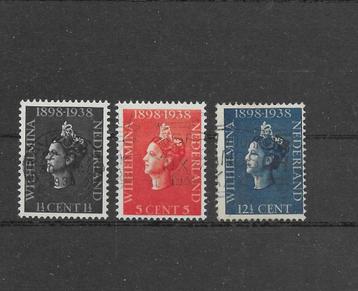 Nederland 1938, NVPH 310 t/m 312, Gestempeld. beschikbaar voor biedingen