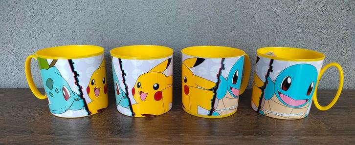 Pokemon bekers 4st. (NIEUW!), Huis en Inrichting, Keuken | Servies, Nieuw, Kop(pen) en/of Schotel(s), Overige stijlen, Ophalen of Verzenden