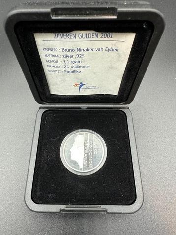 Zilveren Gulden 2001 Prooflike beschikbaar voor biedingen