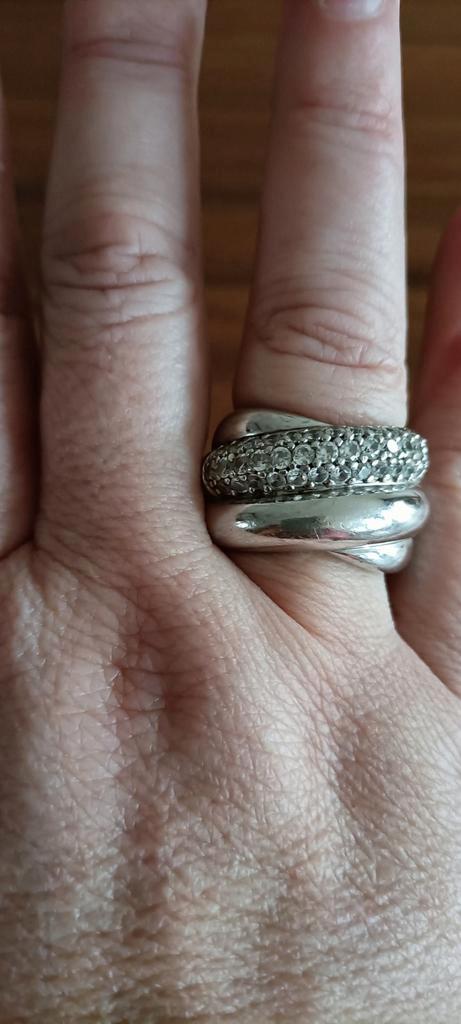 Ti Sento Zilveren Ring mt 58 - ZGAN, Sieraden, Tassen en Uiterlijk, Ringen, Zo goed als nieuw, Dame, 18 tot 19, Zilver, Zilver