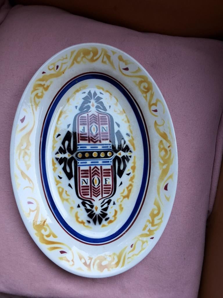 Antieke Petrus Regout & Co schaal - Calvé Delft onbeschadigd, Antiek en Kunst, Ophalen of Verzenden