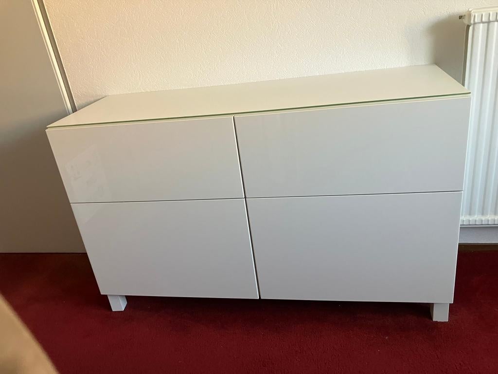 Snelle verkoop: Luxe IKEA BESTÅ Kast 120cm – Hoogglans Wit, Ophalen, Gebruikt