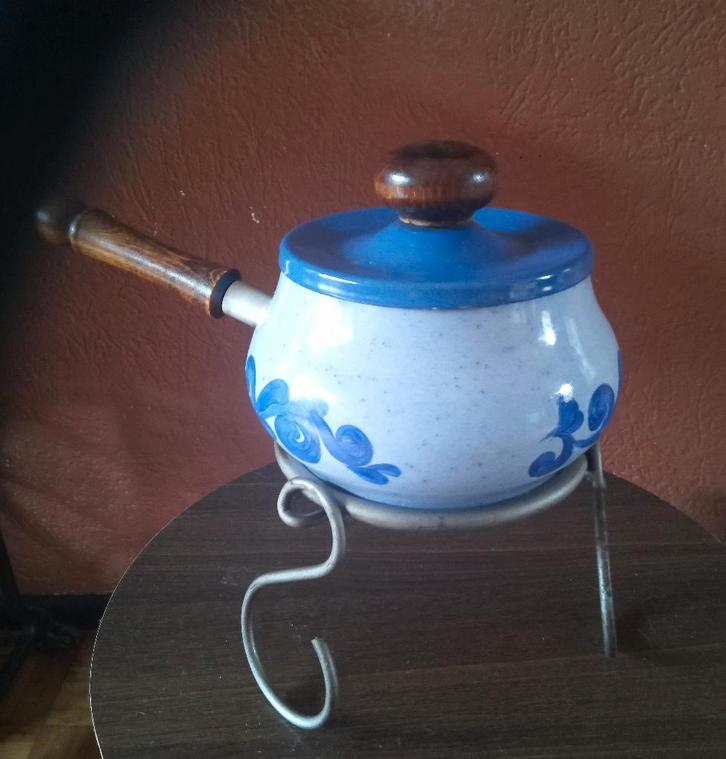 Emaille Fonduestel, Antiek en Kunst, Curiosa en Brocante, Ophalen of Verzenden