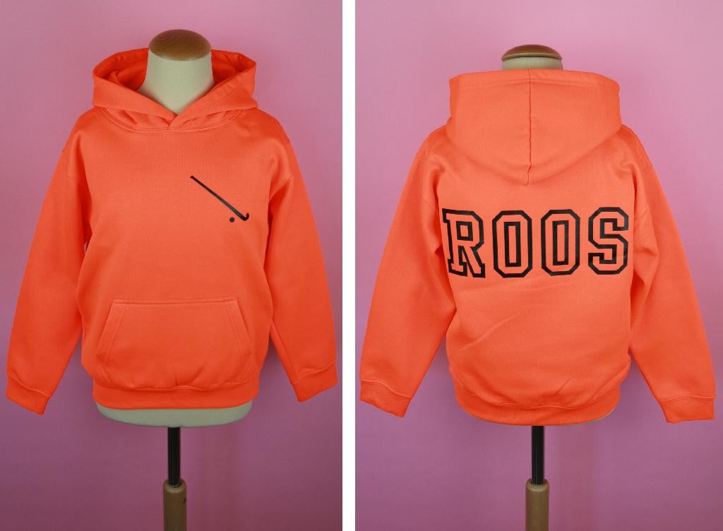 zgan hockey hoodie sweater neon oranje ROOS 140/146, Meisje, Trui of Vest, Ophalen of Verzenden, Zo goed als nieuw