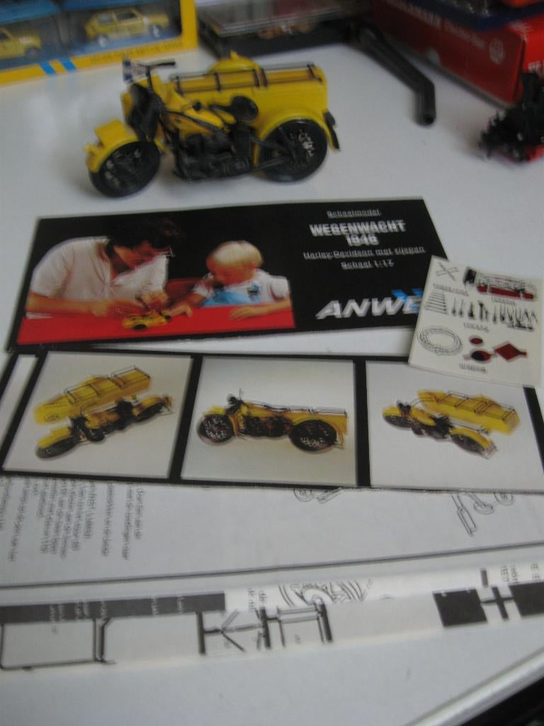 Model ANWB motor met zijspan schaal 1op17, Hobby en Vrije tijd, Gebruikt, 1:50 of kleiner, Overige typen, Ophalen