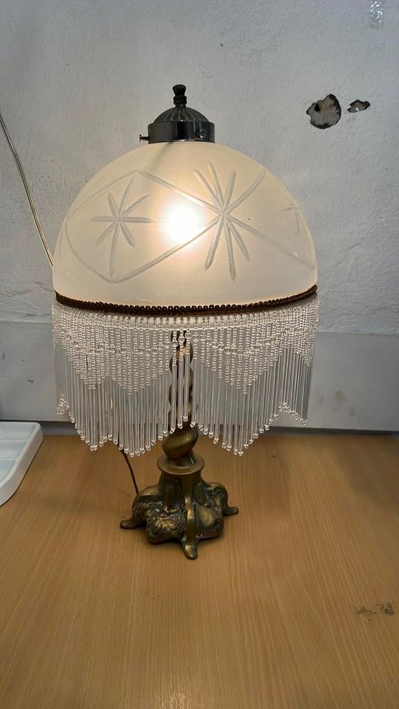 Tafellamp vintage beaded fringe, Ophalen of Verzenden