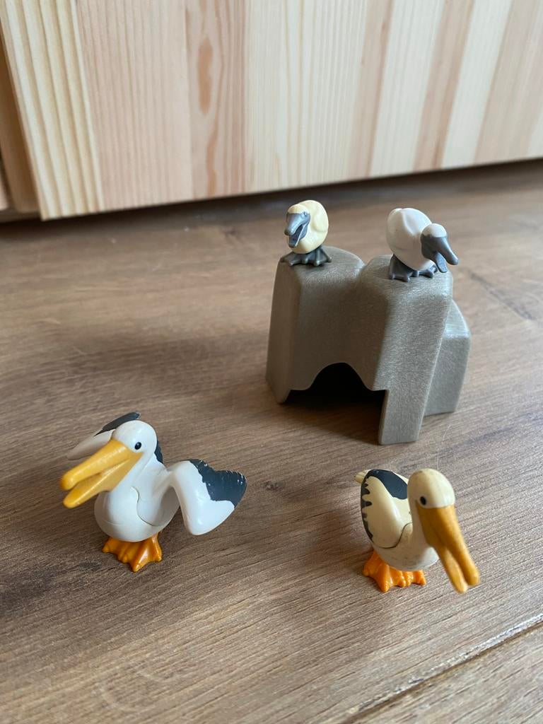 Playmobil pelikanen met rots, Ophalen of Verzenden, Gebruikt, Los playmobil
