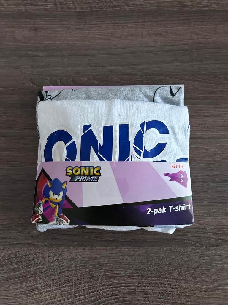 Sonic Prime 2-pak T-shirt Maat 128/134, Kinderen en Baby's, Kinderkleding | Maat 128, Ophalen of Verzenden, Nieuw, Jongen, Shirt of Longsleeve