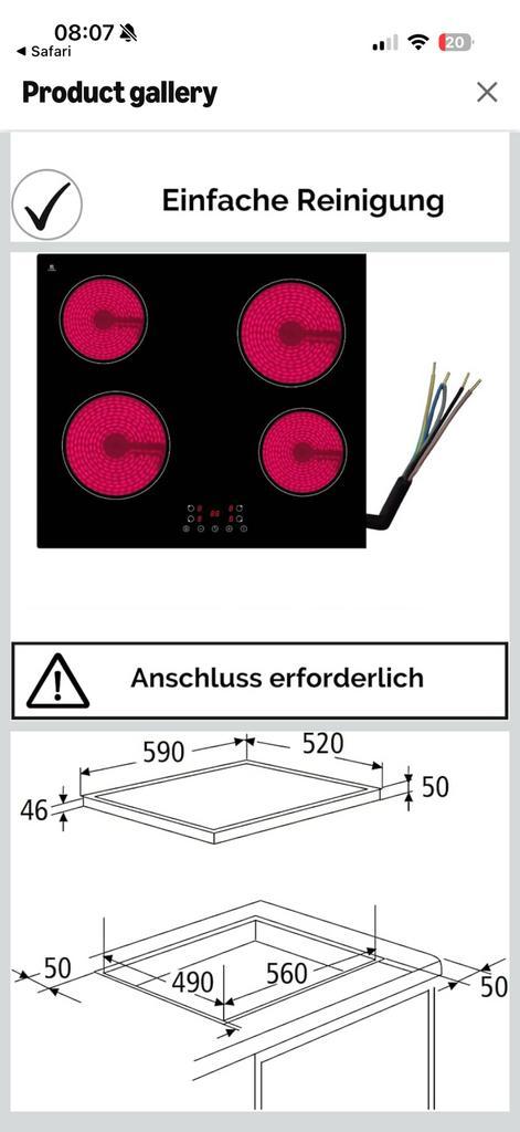 PKM KF4G glaskeramische kookplaat Nieuw in doos:, Witgoed en Apparatuur, Kookplaten, Nieuw, Inbouw, Keramisch, 4 kookzones, Ophalen