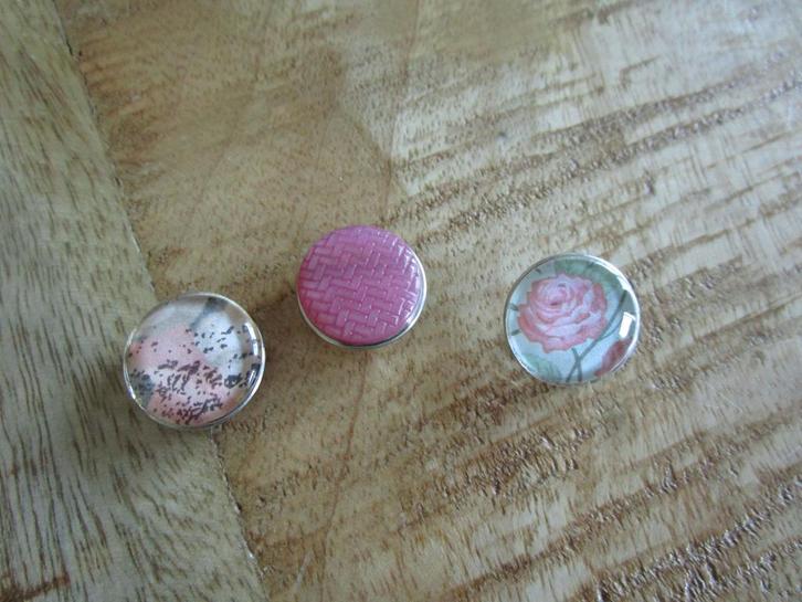 Drie chunks - pastel/roze - past op Noosa, Sieraden, Tassen en Uiterlijk, Armbanden, Zo goed als nieuw, Overige materialen, Roze