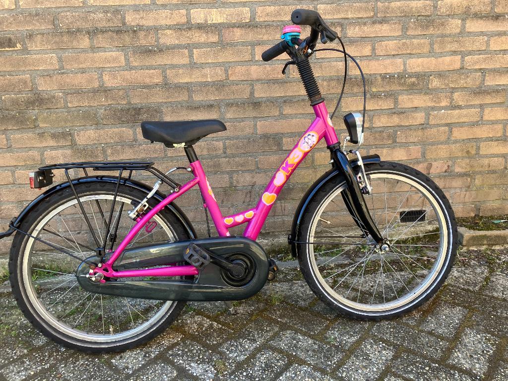 Fiets 20 inch, Fietsen en Brommers, Fietsen | Meisjes, Ophalen, Gebruikt, Velgrem, Handrem