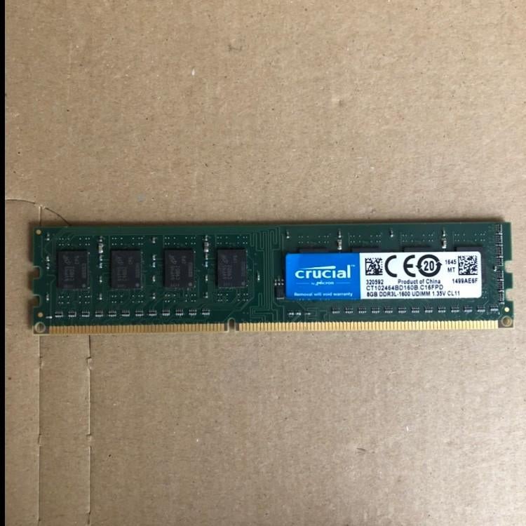 Crucial 8GB DDR3L-1600 UDIMM 1.35V CL11, Computers en Software, RAM geheugen, Gebruikt, 8 GB, DDR3, Ophalen of Verzenden