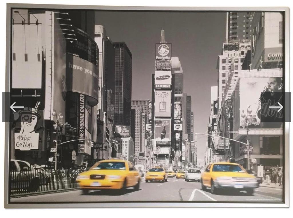 Poster Times Square gele taxis, Ophalen, 125 cm of meer, Zo goed als nieuw, Foto of Poster