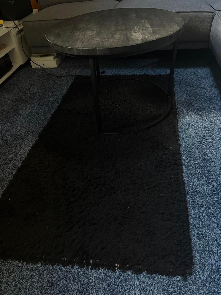 Zwart tapijt, hoogpollig, Huis en Inrichting, Stoffering | Tapijten en Kleden, Ophalen, Zwart, 200 cm of meer, Zo goed als nieuw