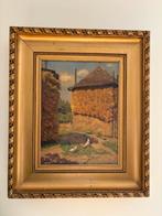 Kippen bij een hooiberg, Antiek en Kunst, Ophalen