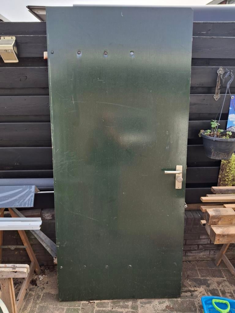 Houten buitendeur, Doe-het-zelf en Verbouw, Deuren en Horren, Ophalen, Gebruikt, 80 tot 100 cm, Buitendeur