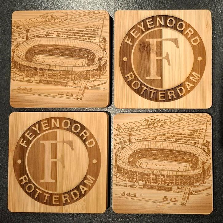 Feyenoord Rotterdam onderzetters, Huis en Inrichting, Woonaccessoires | Onderzetters, Nieuw, Glas of Kopje, Ophalen of Verzenden