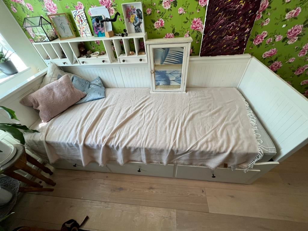 Ikea Hemnes bedbank, Ophalen, Wit, Tweepersoons, 200 cm