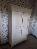 Antieke brocante landelijke kledingkast en ledikantje baby, Ophalen, Gebruikt, 50 tot 75 cm, 150 tot 200 cm