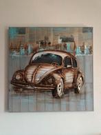3D metaal schilderij Volkswagen kever op hout paneel, Ophalen, Gebruikt, Schilderij, 75 tot 100 cm