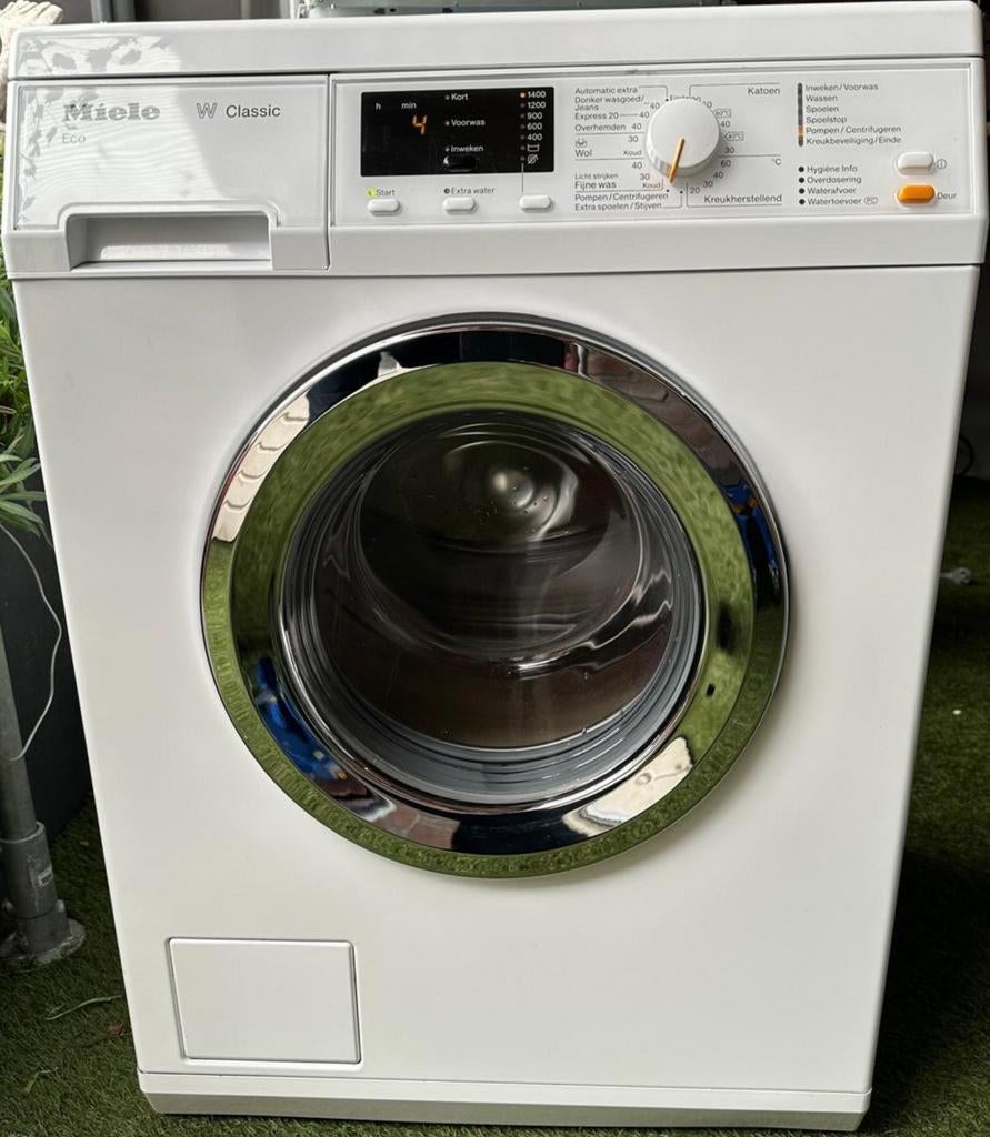 Miele W1 Classic Eco WDA111 wasmachine, Ophalen, Zo goed als nieuw, Voorlader, 85 tot 90 cm