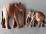 2 kleine houten olifantjes, Ophalen of Verzenden, Hout
