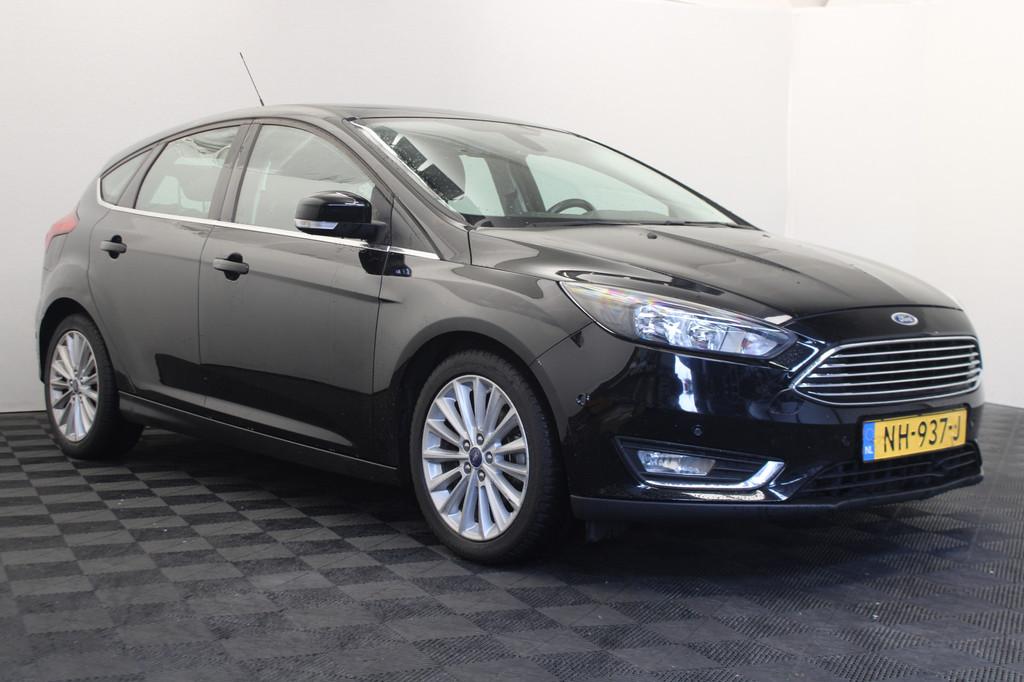 Ford Focus 1.0 Titanium, Stof, Gebruikt, Zwart, Origineel Nederlands