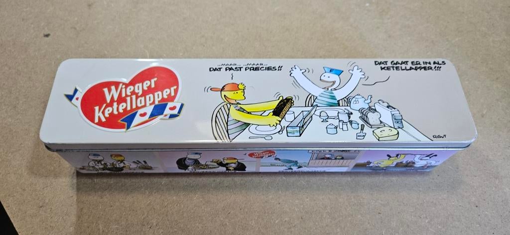 Koekblik Fokke en Sukke voor Wieger ketellapper koek, Ophalen of Verzenden, Gebruikt, Metaal