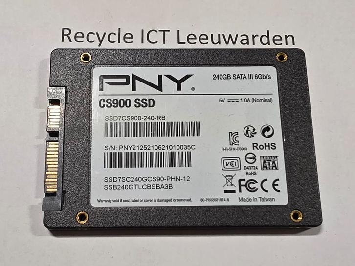 Pny 240gb laptop ssd hdd hardeschijf cs900, Computers en Software, Harde schijven, Gebruikt, Laptop, Intern, SSD, SATA, Ophalen of Verzenden