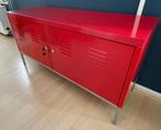 Ikea PS rood: metalen opbergkast/lockerkast/audio-/tv-meubel, Ophalen, Gebruikt, Modern, strak, industrieel, kleurrijk