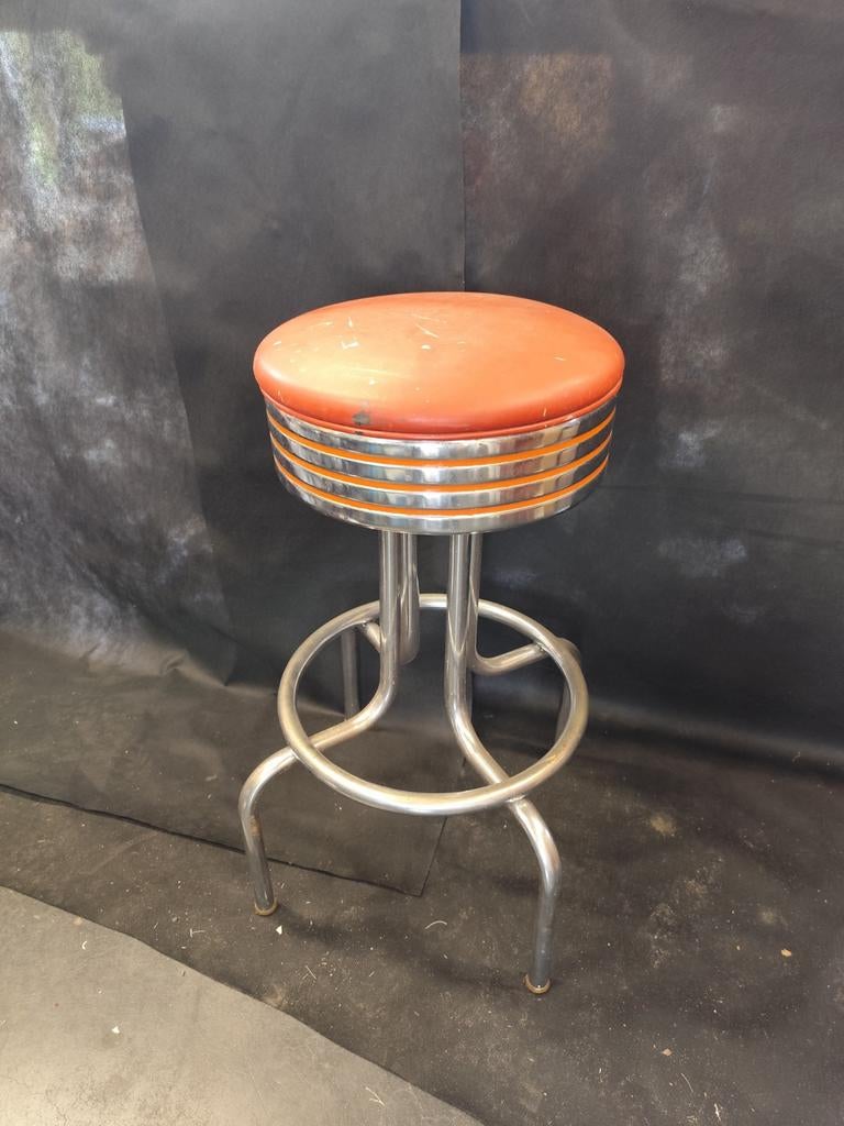 Retro barkruk Bel Air stijl, Huis en Inrichting, Barkrukken, 1 kruk, Ophalen of Verzenden, 60 tot 90 cm