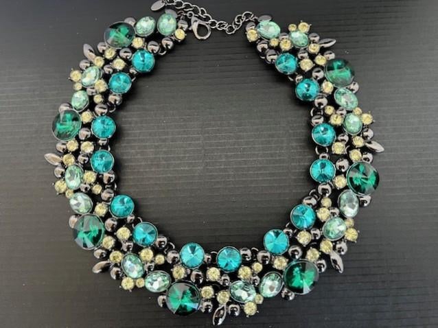 NIEUW ZARA COLLECTION STATEMENT KETTING CHOKER EMERALD, Met kristal, Overige materialen, Overige kleuren, Verzenden
