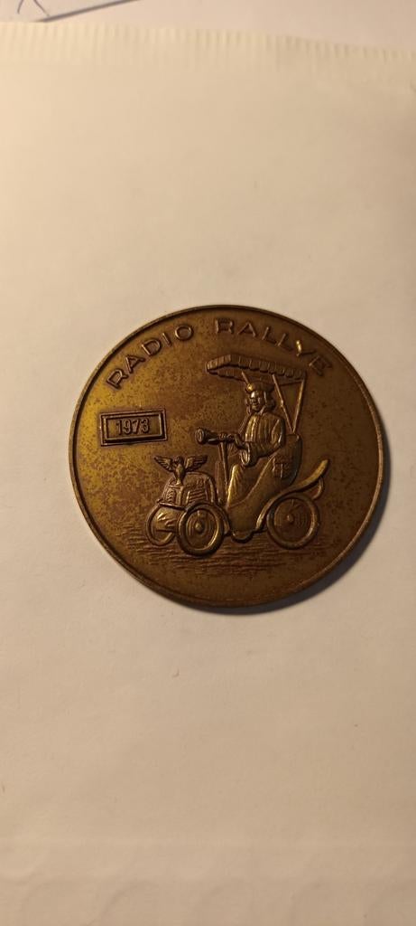 Radio Rallye 1973 Medaille - Vintage Verzamelaarsitem, Postzegels en Munten, Ophalen of Verzenden
