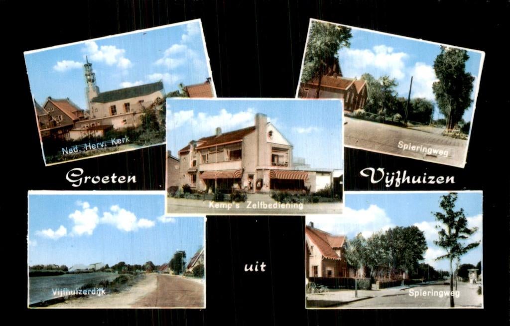 Vijfhuizen - Kemps Zelfbediening - winkelgevel, Ophalen of Verzenden, 1960 tot 1980, Gelopen, Noord-Holland