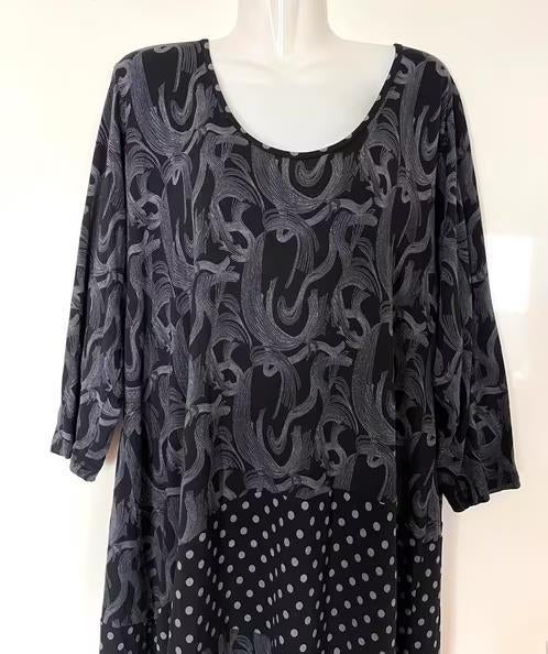 Ophilia jurk/tuniek maat 48[v], Kleding | Dames, Grote Maten, Ophalen of Verzenden, Zo goed als nieuw, Zwart, Jurk