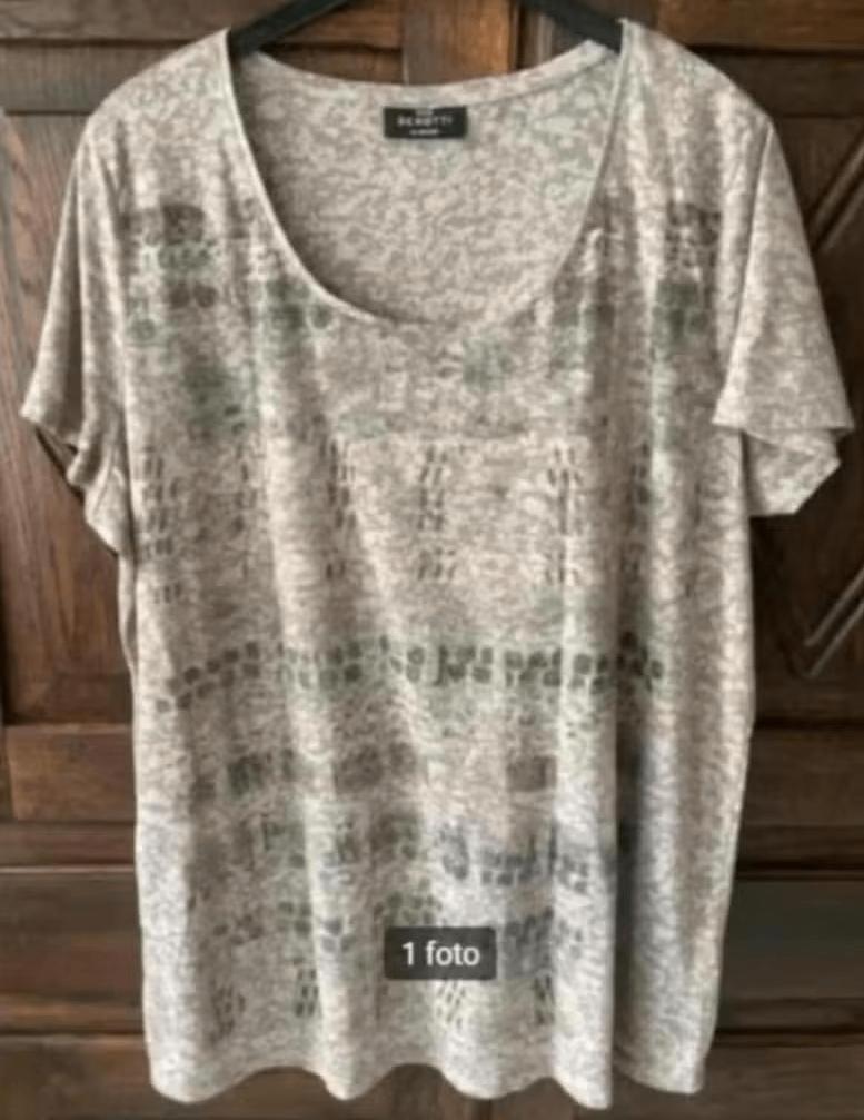 Beige - bruin - grijze top, shirt; maat 48; GINA BENOTTI, Kleding | Dames, Ophalen of Verzenden, Zo goed als nieuw, Beige, Shirt of Top