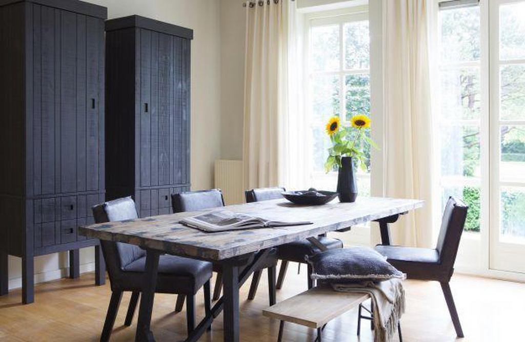 Houten eettafel WOOD 220X90, Huis en Inrichting, Tafels | Eettafels, Ophalen, 200 cm of meer, 50 tot 100 cm, Zo goed als nieuw