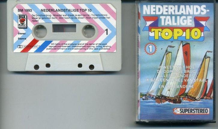 Nederlandstalige Top 10 1 cassette 12 nrs ZGAN, Cd's en Dvd's, Cassettebandjes, Zo goed als nieuw, Origineel, Nederlandstalig