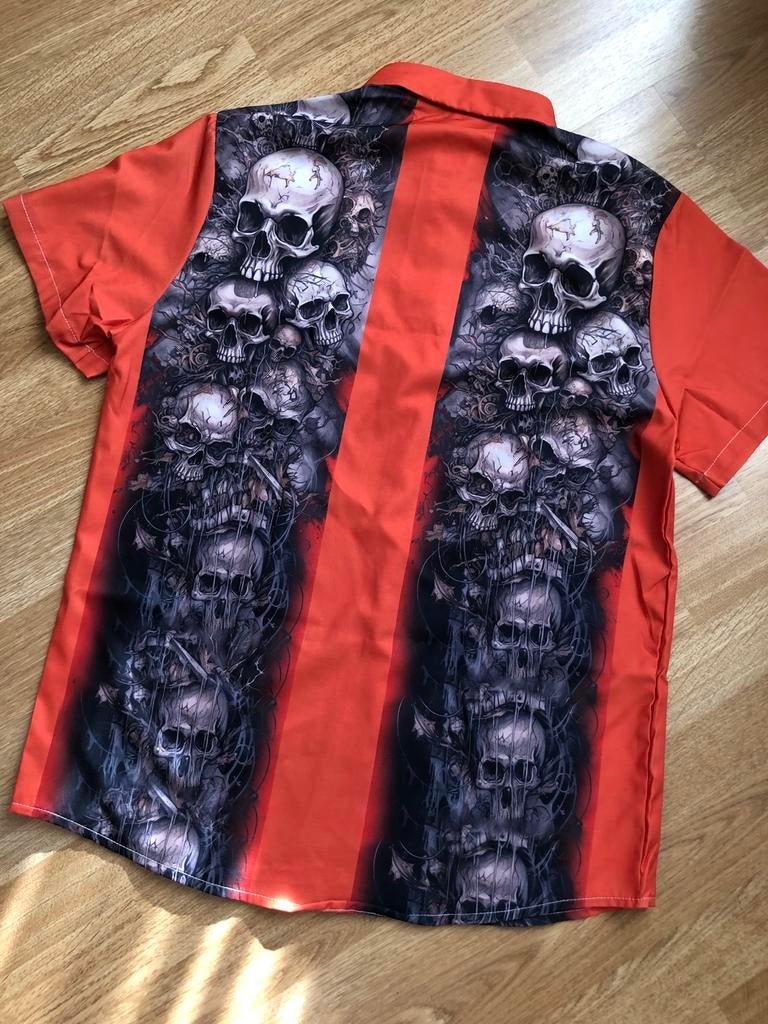 Opvallend oranje shirt met kraag en schedelprint, Kleding | Heren, Overhemden, Ophalen of Verzenden, Nieuw, Oranje, Halswijdte 39/40 (M)