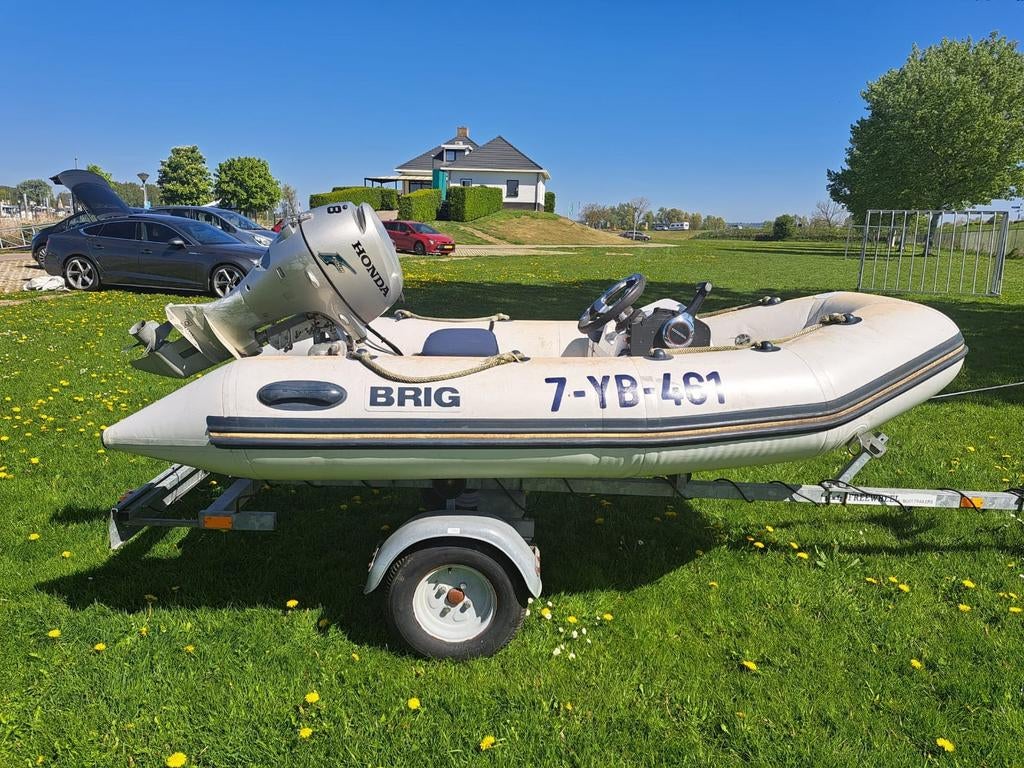 Brig RIB met stuurstand, Honda 8pk 4-takt en trailer., Overige merken, Gebruikt, Ophalen of Verzenden, Benzine