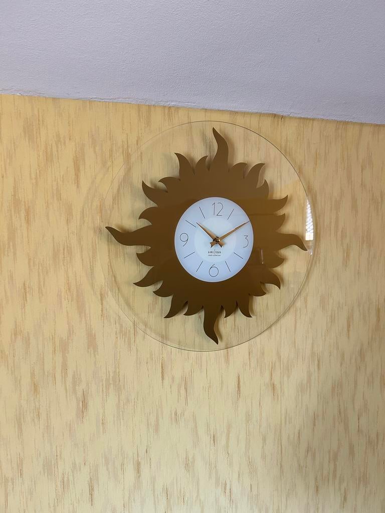 Glazen wandklok Karlson, Ophalen of Verzenden, Gebruikt, Analoog, Wandklok