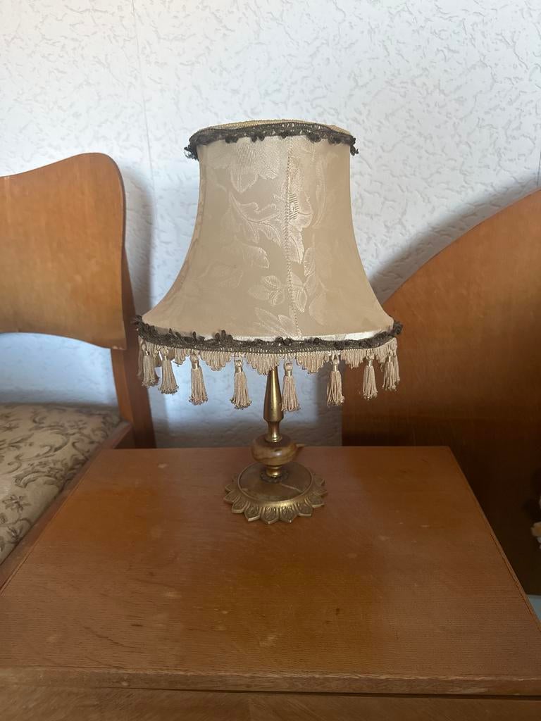 Vintage Nachtlampje met Kwastjes - Klassieke Tafellamp, Antiek en Kunst, Ophalen